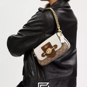 Bags,Leather,Women Brie Shoulder Bag In Colorblock Signature Canvas CM064 Coach