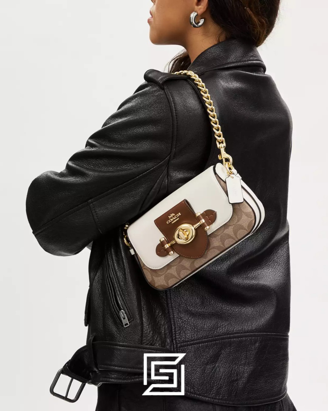 Bags,Leather,Women Brie Shoulder Bag In Colorblock Signature Canvas CM064 Coach