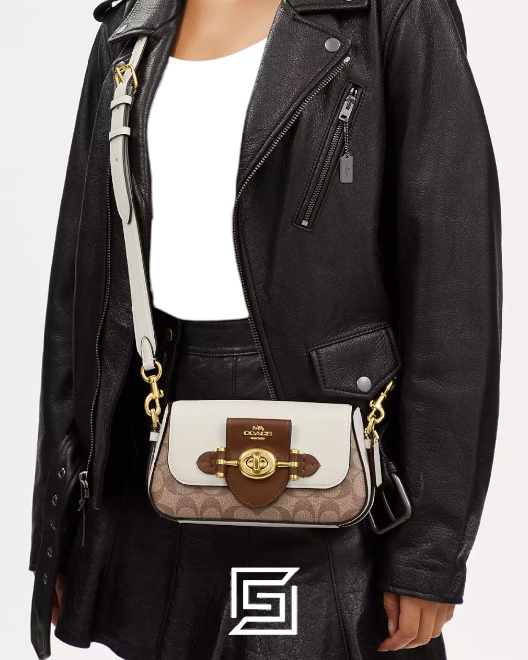 Bags,Leather,Women Brie Shoulder Bag In Colorblock Signature Canvas CM064 Coach