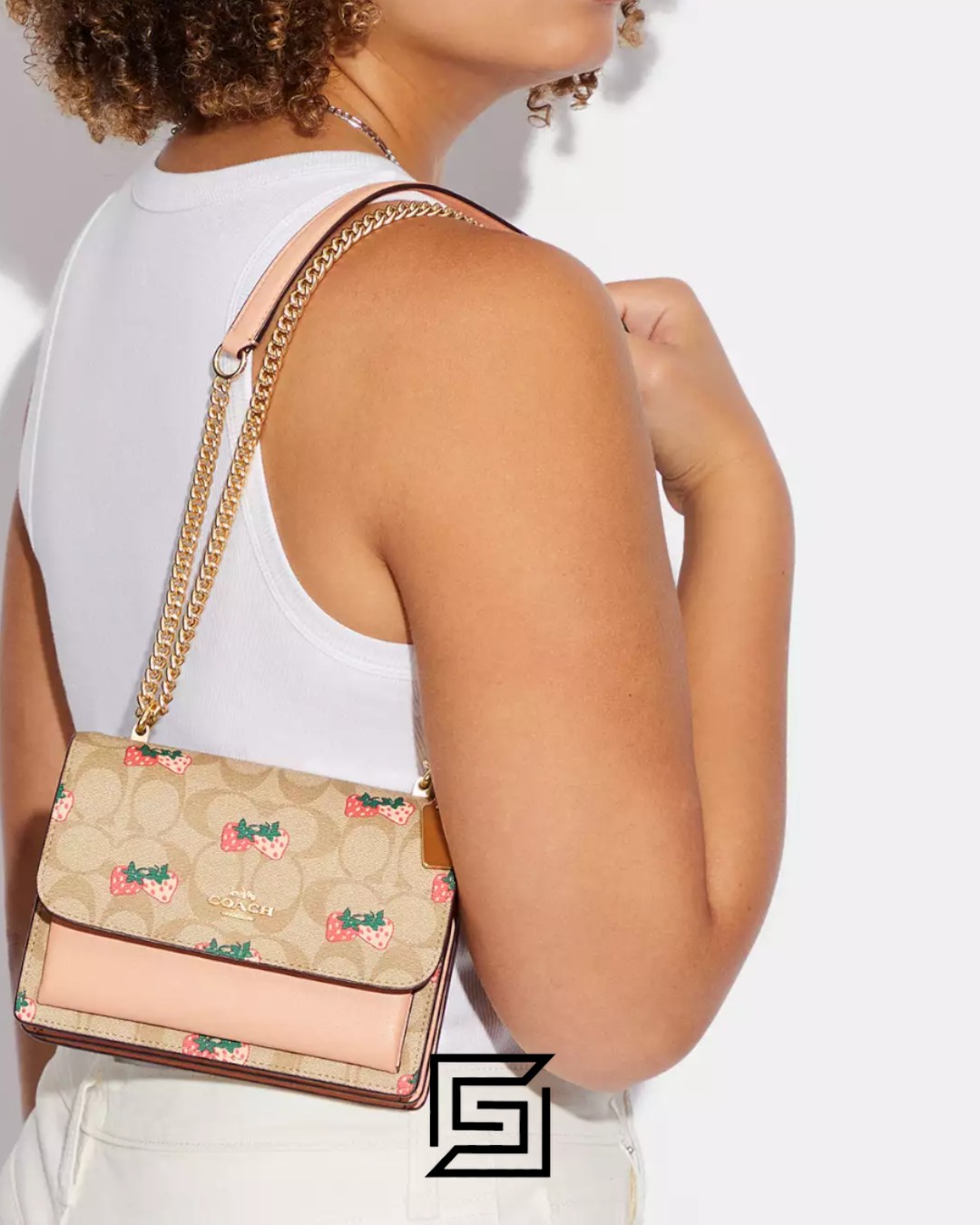Bags,Leather,Women Mini Klare Crossbody In Signature Canvas With Strawberry Print CB594 Coach
