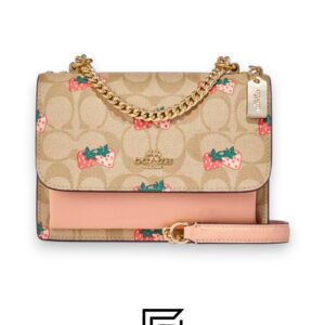 Bags,Leather,Women Mini Klare Crossbody In Signature Canvas With Strawberry Print CB594 Coach