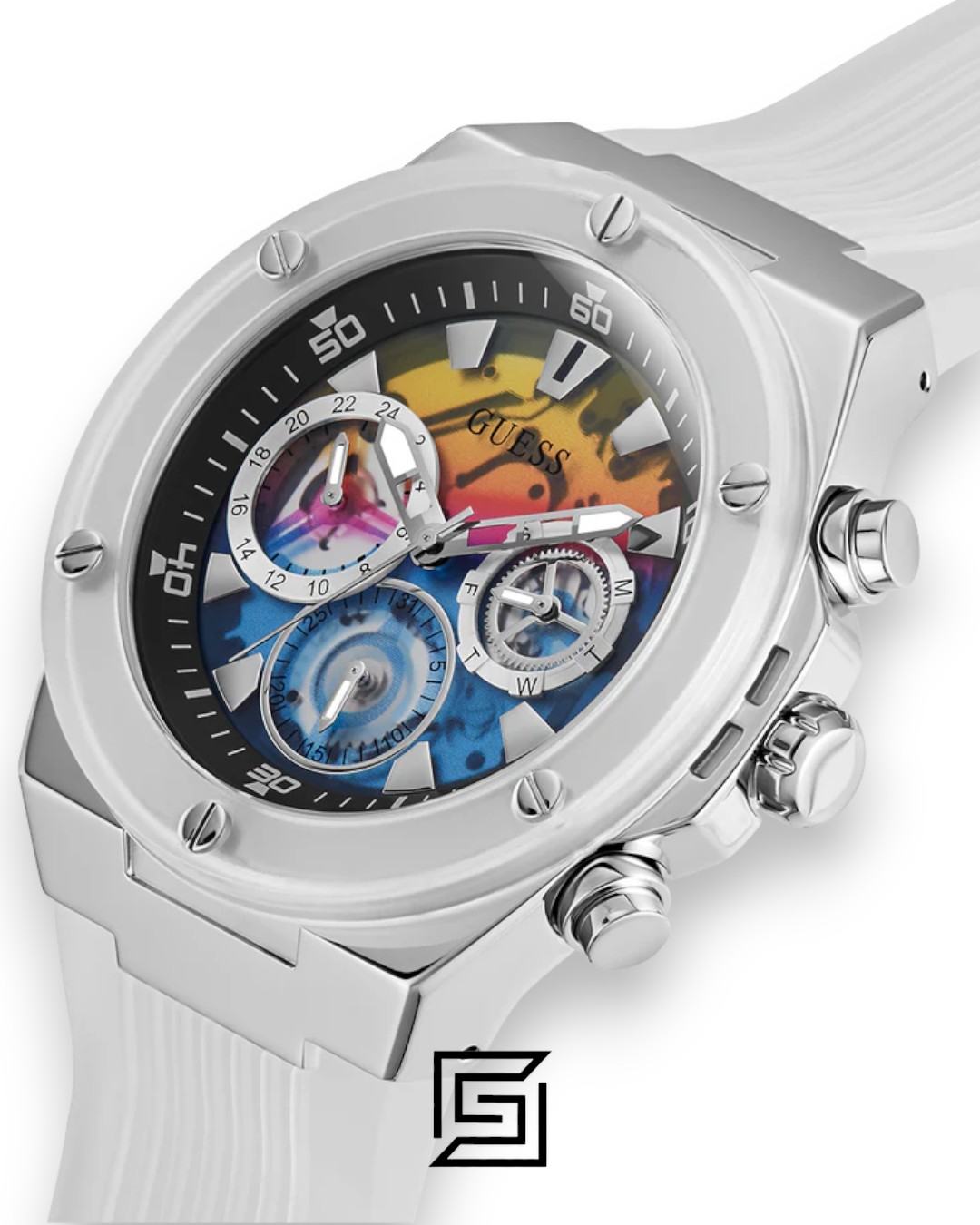 ⁦GUESS MEN TRANSPARENT TONE Analog Watch -GW0425G4⁩ - الصورة ⁦5⁩