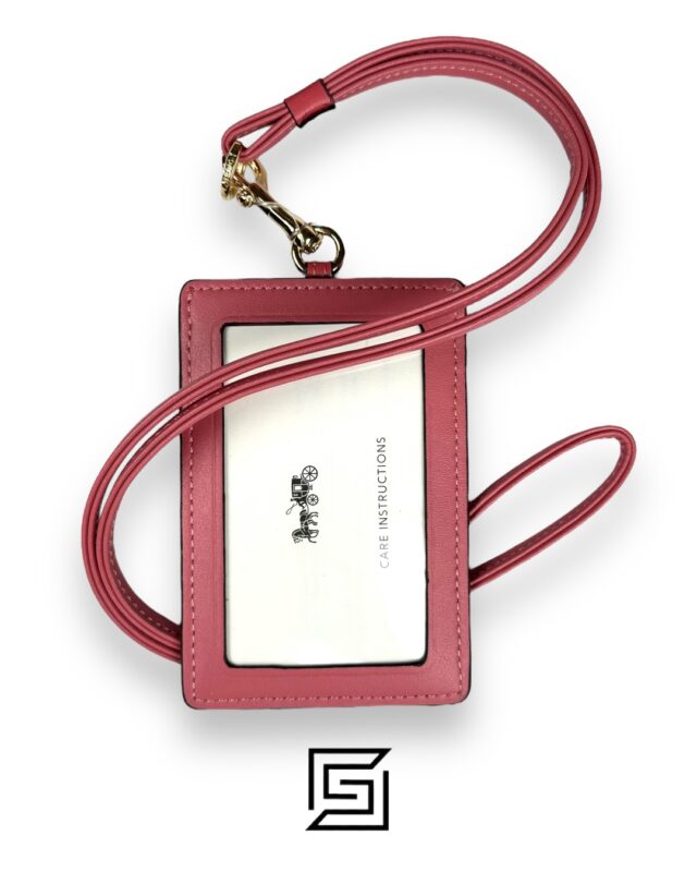 ID lanyard with garden plaid print C8685 Pink