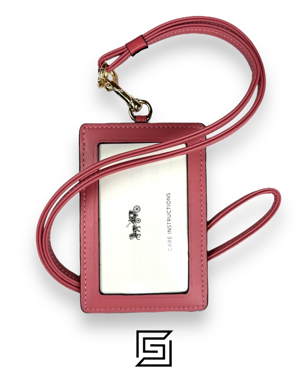 ⁦ID lanyard with garden plaid print C8685 Pink⁩ - الصورة ⁦3⁩