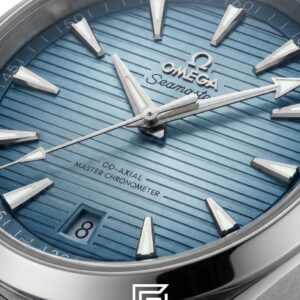 ⁦Omega Aqua Terra Inspired – Blue Teak Dial – Blue Rubber Strap (41mm)⁩ - الصورة ⁦2⁩