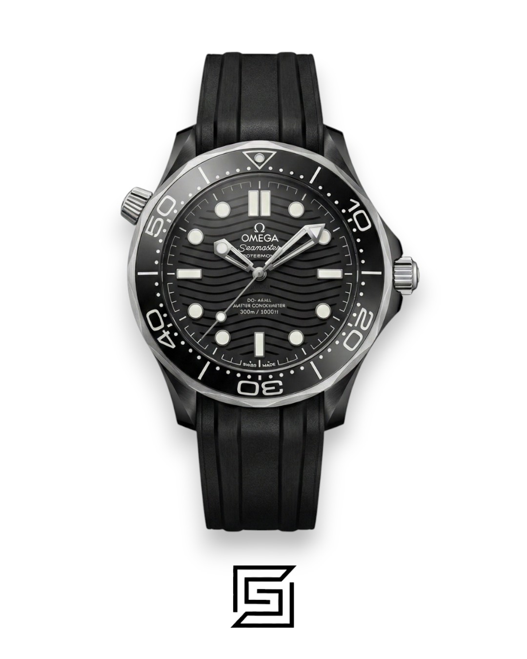 Omega Seamaster Diver Black Ceramic Rubber Strap