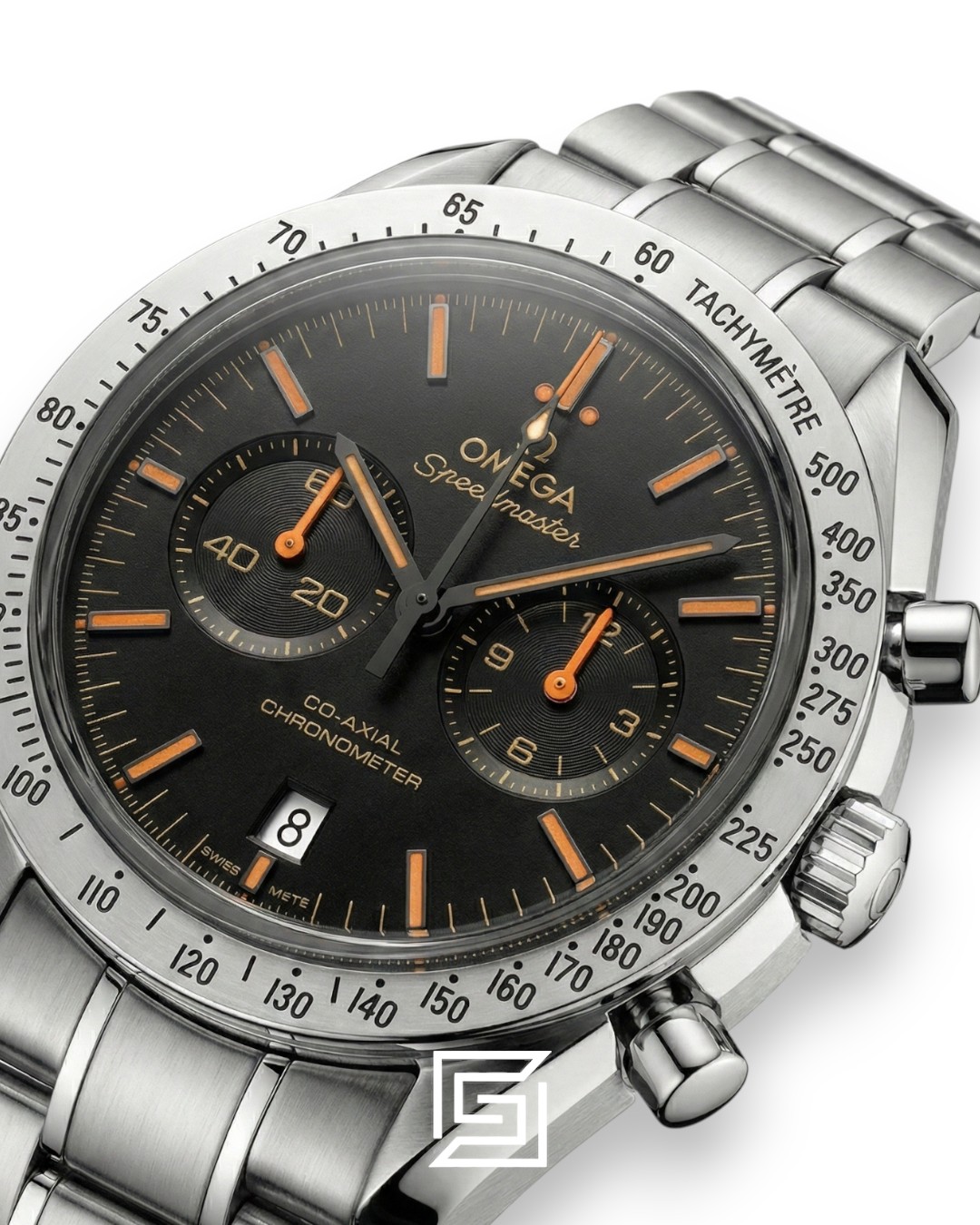 ⁦Omega Speedmaster '57 Co-Axial Chronograph – Black Dial & Orange Hands⁩ - الصورة ⁦2⁩