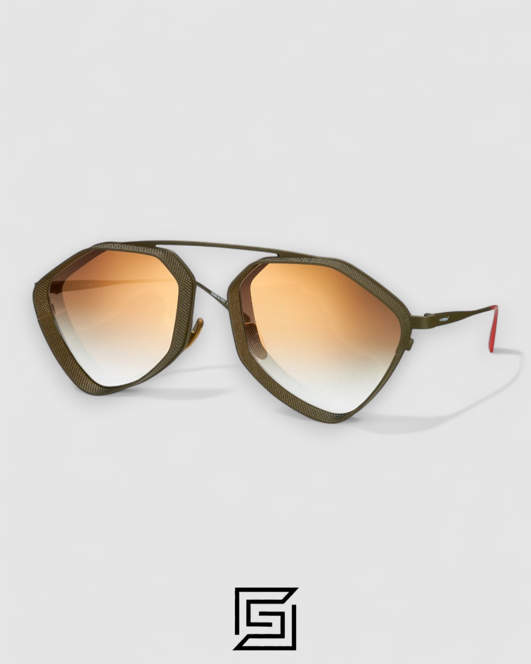 ⁦Vysen The Ezy - E2 Dark Military Green Matte Frame Gold Gradient Lenses⁩ - الصورة ⁦1⁩