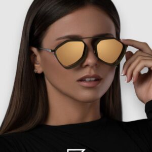 ⁦Vysen The Ezy - E2 Dark Military Green Matte Frame Gold Gradient Lenses⁩ - الصورة ⁦5⁩