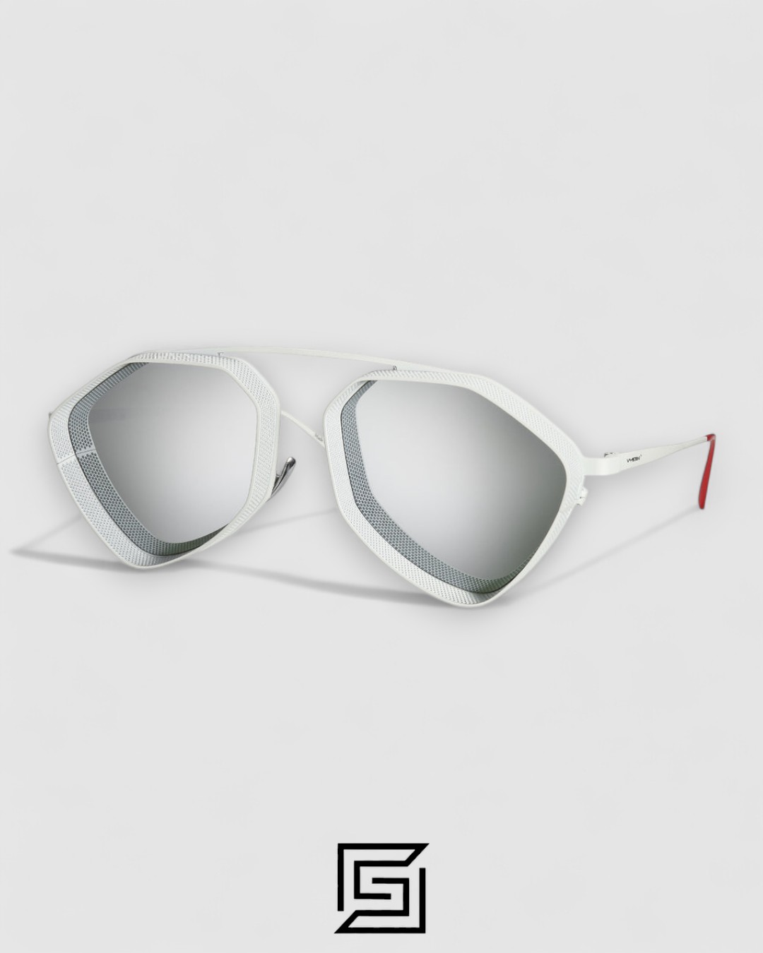 ⁦Vysen The Ezy - E7 White Matte Frame Silver Mirror Leanses Limited Edition⁩ - الصورة ⁦1⁩
