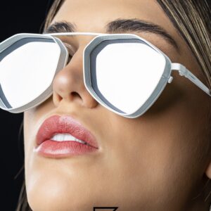 ⁦Vysen The Ezy - E7 White Matte Frame Silver Mirror Leanses Limited Edition⁩ - الصورة ⁦6⁩