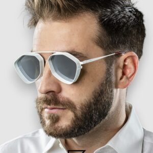 ⁦Vysen The Ezy - E7 White Matte Frame Silver Mirror Leanses Limited Edition⁩ - الصورة ⁦5⁩