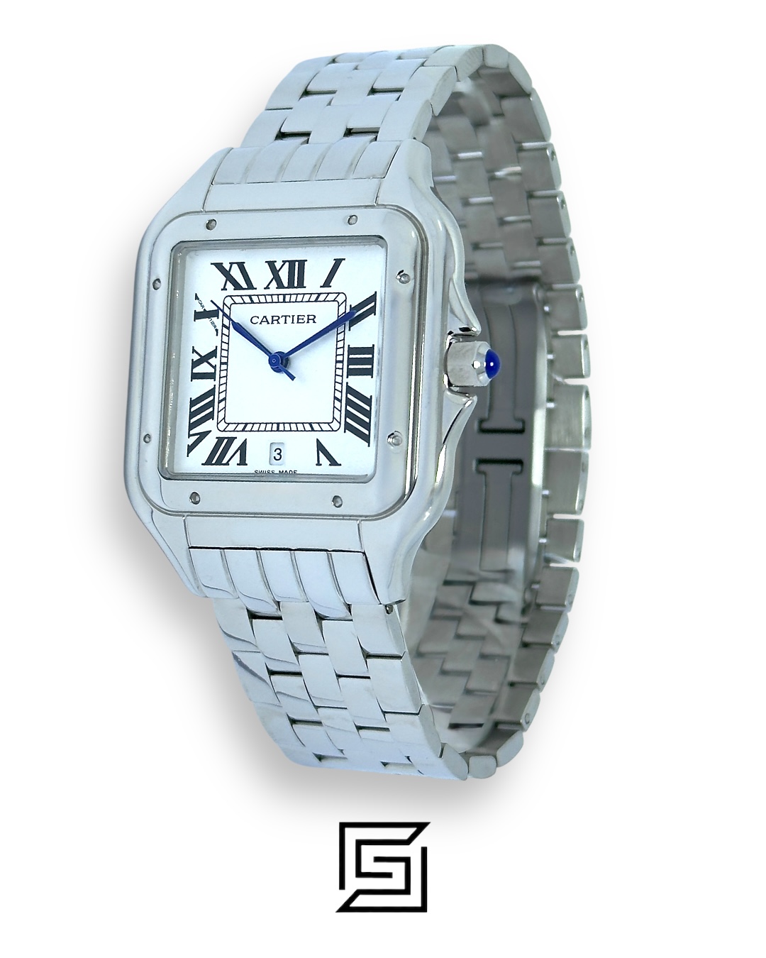 Cartier Santos 644329 Quartz White Roman Dial – Stainless Steel 42mm - Image 1