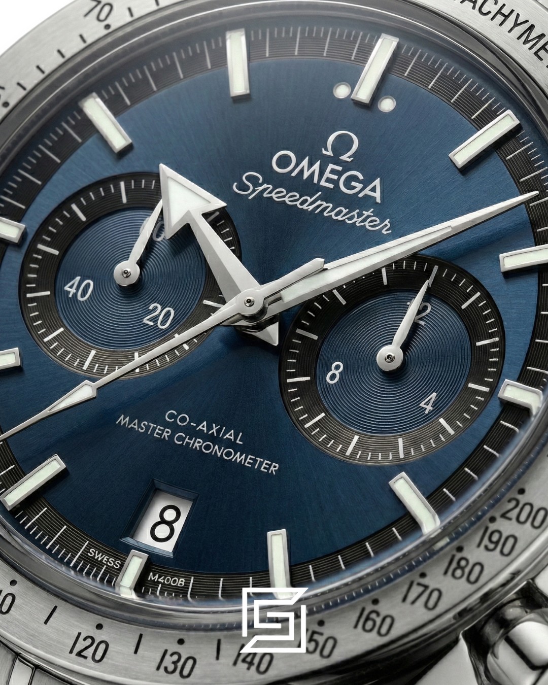 ⁦Omega Speedmaster '57 Co-Axial Chronograph – Blue Dial & Stainless Steel⁩ - الصورة ⁦2⁩