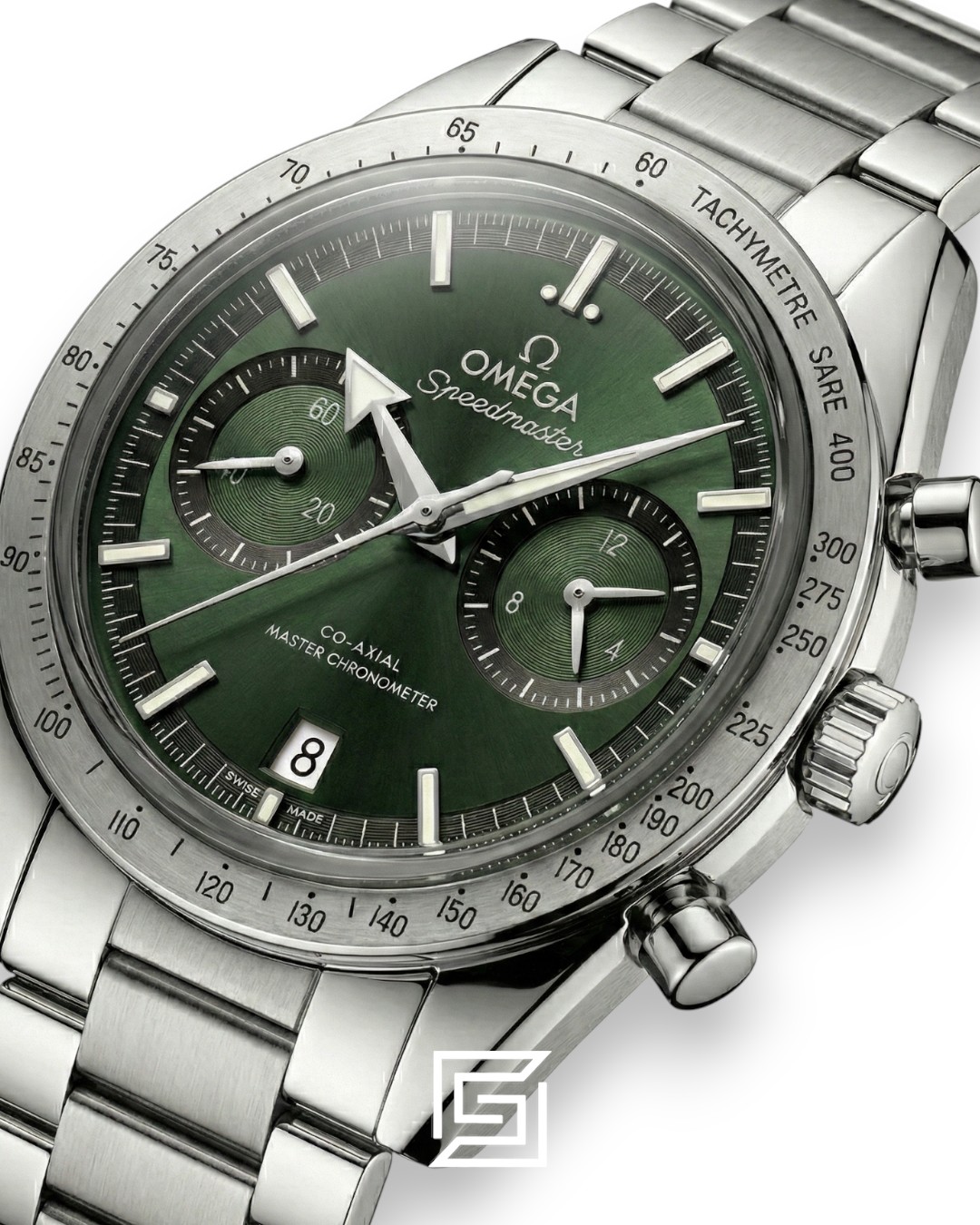 ⁦Omega Speedmaster '57 Co-Axial Chronograph – Green Dial & Stainless Steel⁩ - الصورة ⁦2⁩