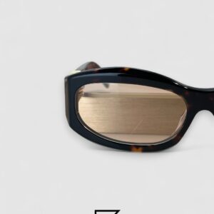⁦Miu Miu MU14 141-90H Light Brown Lenses and Tiger Brown Frame With Gold Logo⁩ - الصورة ⁦4⁩