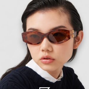 ⁦Miu Miu SMU11w Brown Lenses and Tiger Brown Frame⁩ - الصورة ⁦5⁩