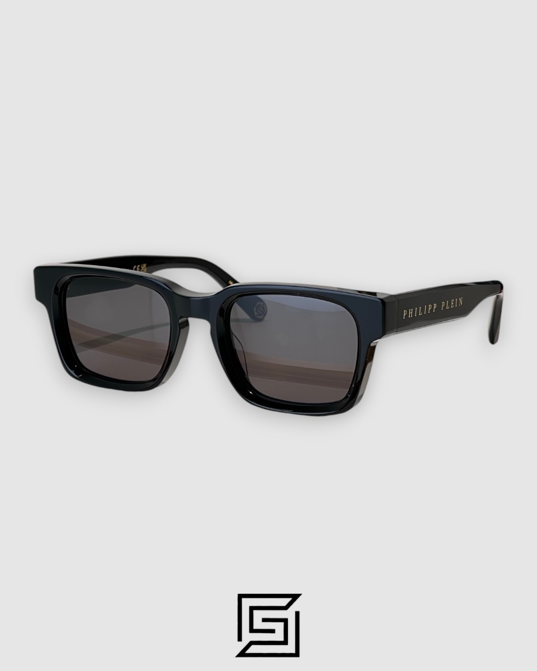 ⁦PHILIP PELEN Dark Shapes VPP145M Black Lenses Black Frame Gold Logo⁩ - الصورة ⁦1⁩