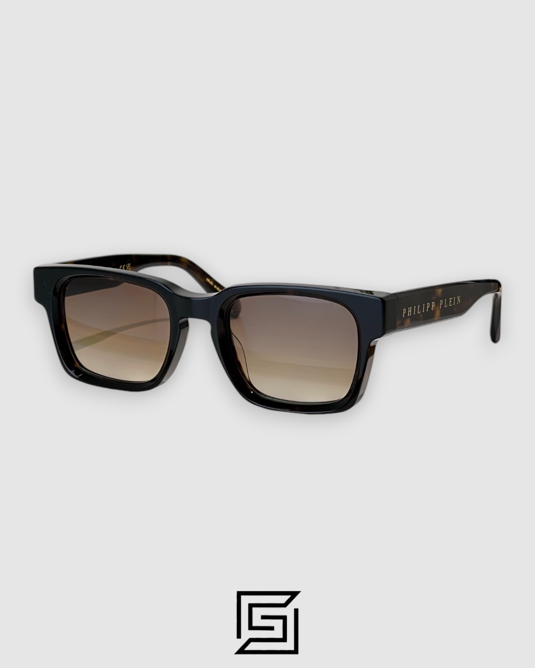 ⁦PHILIP PELEN Dark Shapes VPP145M Brown Lenses Tiger Brown Frame Gold Logo⁩ - الصورة ⁦1⁩