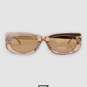 Prada SPR 14Y Clear Brown Light Filter Lenses Salmon Frame - Image 2