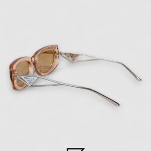 Prada SPR 14Y Clear Brown Light Filter Lenses Salmon Frame - Image 3