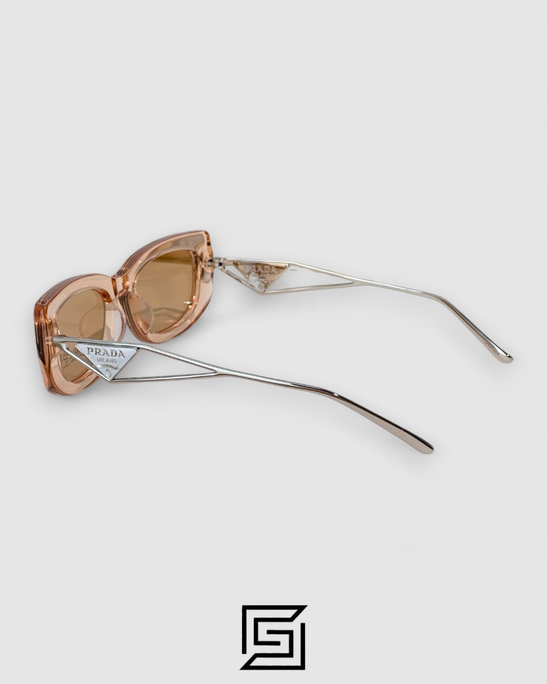 Prada SPR 14Y Clear Brown Light Filter Lenses Salmon Frame - Image 3