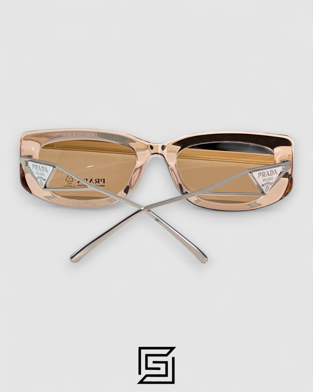 Prada SPR 14Y Clear Brown Light Filter Lenses Salmon Frame - Image 4