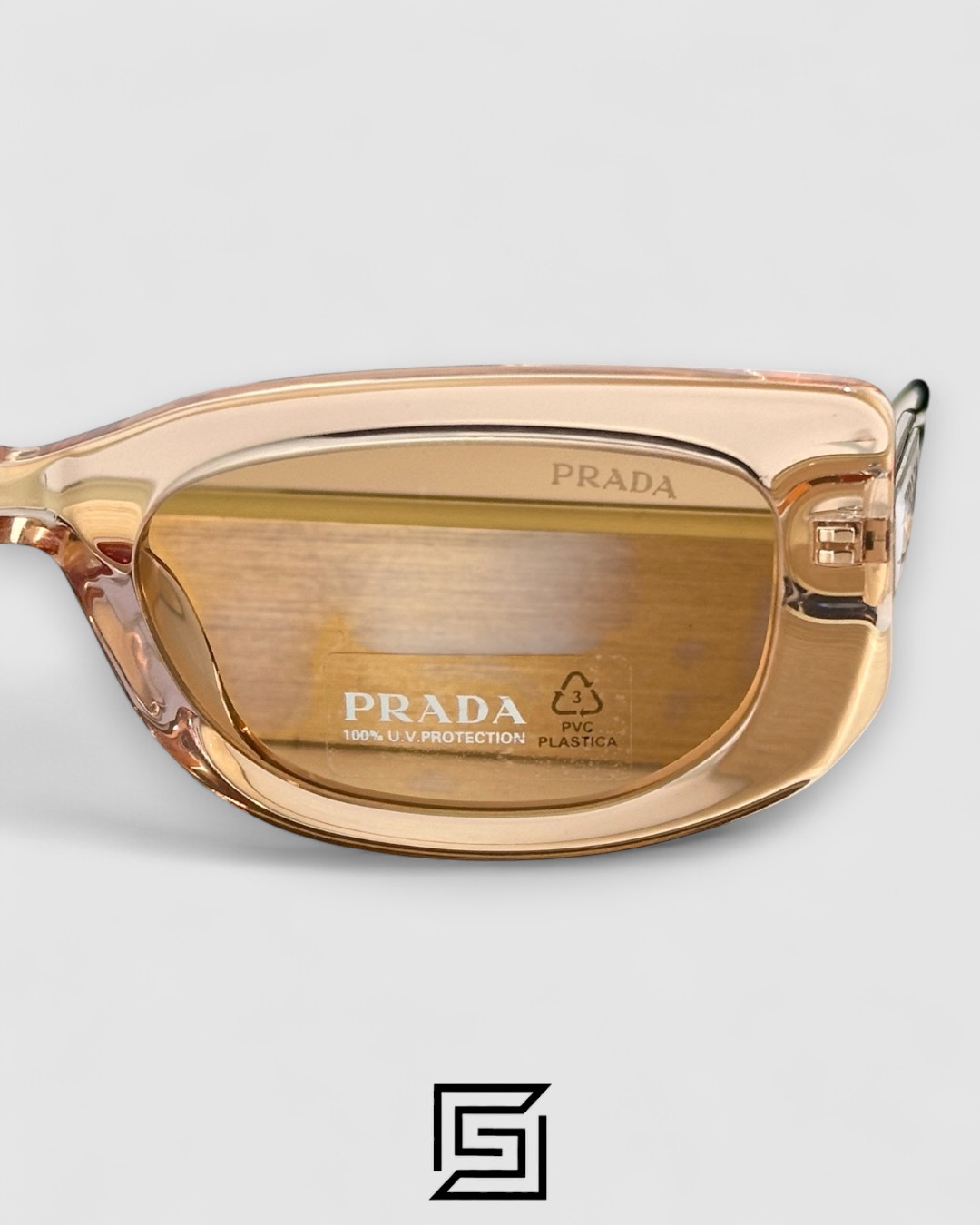 Prada SPR 14Y Clear Brown Light Filter Lenses Salmon Frame - Image 5