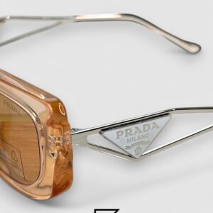 Prada SPR 14Y Clear Brown Light Filter Lenses Salmon Frame - Image 6
