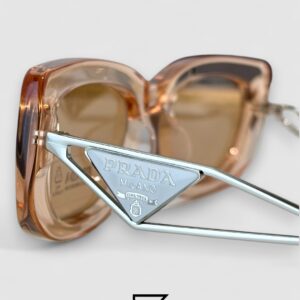 Prada SPR 14Y Clear Brown Light Filter Lenses Salmon Frame - Image 7