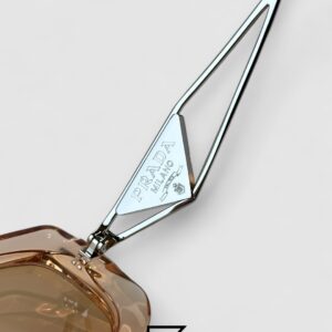 Prada SPR 14Y Clear Brown Light Filter Lenses Salmon Frame - Image 8