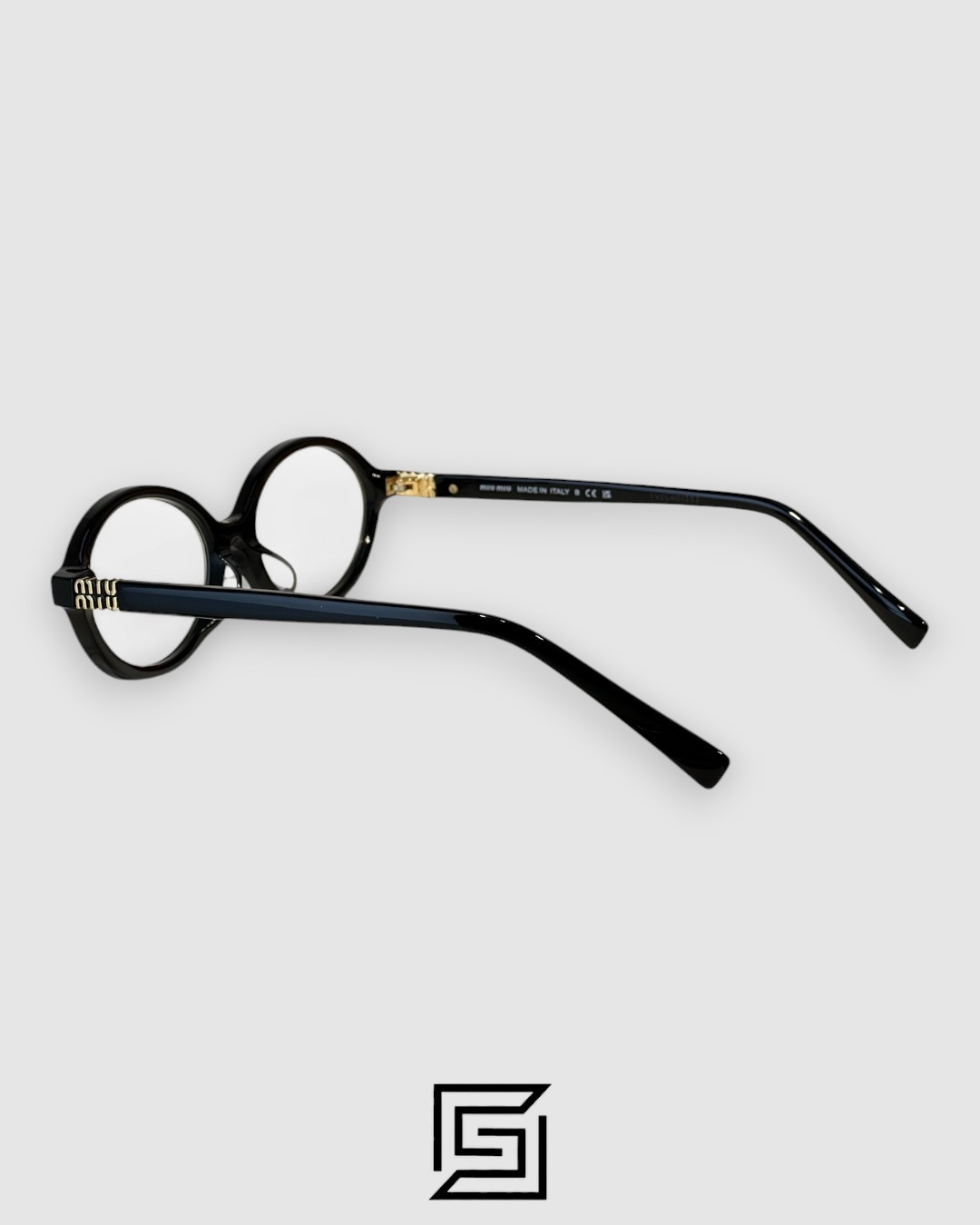 ⁦Miu Miu SMU04Z Black Frame Gold LogoOptical Glasses⁩ - الصورة ⁦3⁩