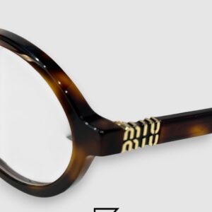 ⁦Miu Miu SMU04Z Tiger Brown Frame Gold LogoOptical Glasses⁩ - الصورة ⁦5⁩