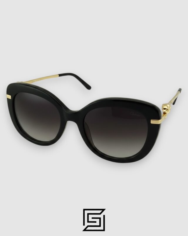 Cartier CT0312 Black Frame Grey Lenses Gold Arm