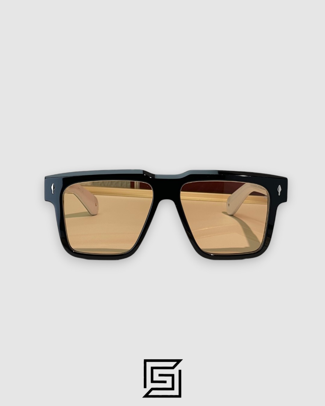 ⁦Jacques Marie Mage TRAMONTO Black Frame With Amber Lenses⁩ - الصورة ⁦2⁩