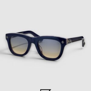 ⁦Chrome Hearts TRITITSAGAIN Black Full-Rim Sunglasses with Zeiss Blue Lenses⁩ - الصورة ⁦2⁩