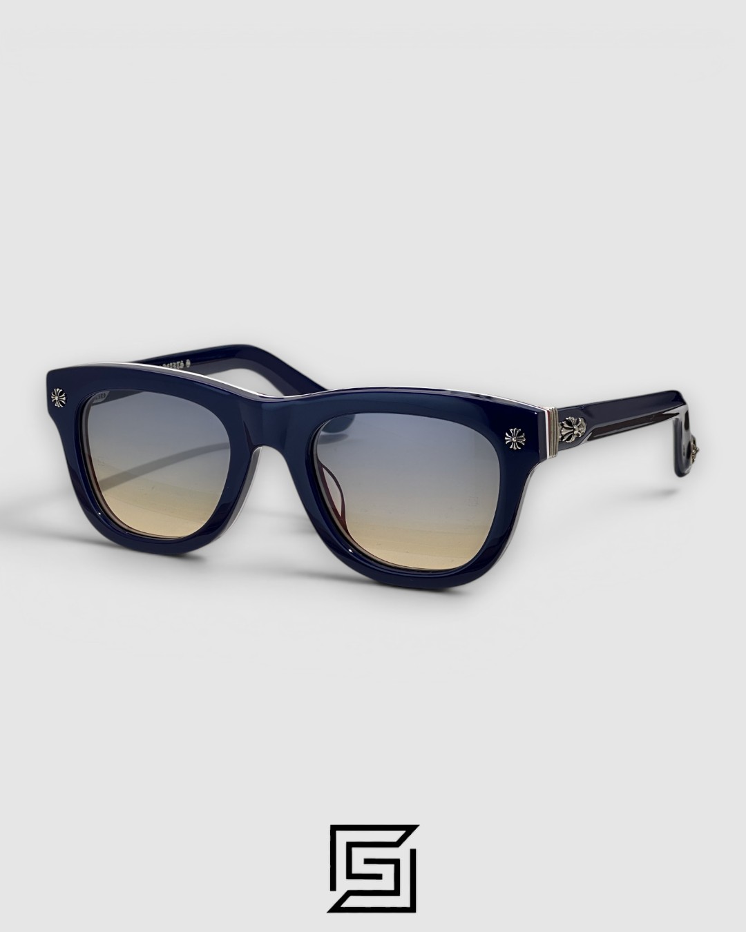 ⁦Chrome Hearts TRITITSAGAIN Black Full-Rim Sunglasses with Zeiss Blue Lenses⁩ - الصورة ⁦2⁩