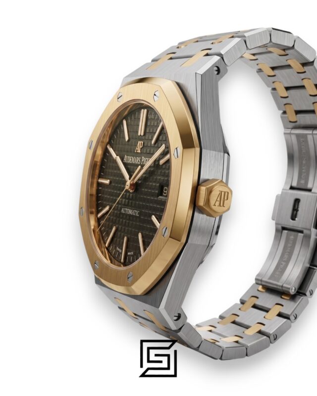 Royal Oak WF0851 Automatic Half Gold Stainless Steel 316 with Black Flat Tapisserie Dial