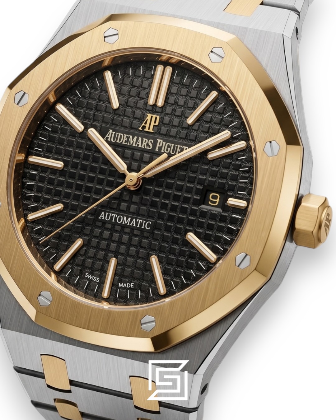 ⁦Royal Oak WF0851 Automatic Half Gold Stainless Steel 316 with Black Flat Tapisserie Dial⁩ - الصورة ⁦2⁩