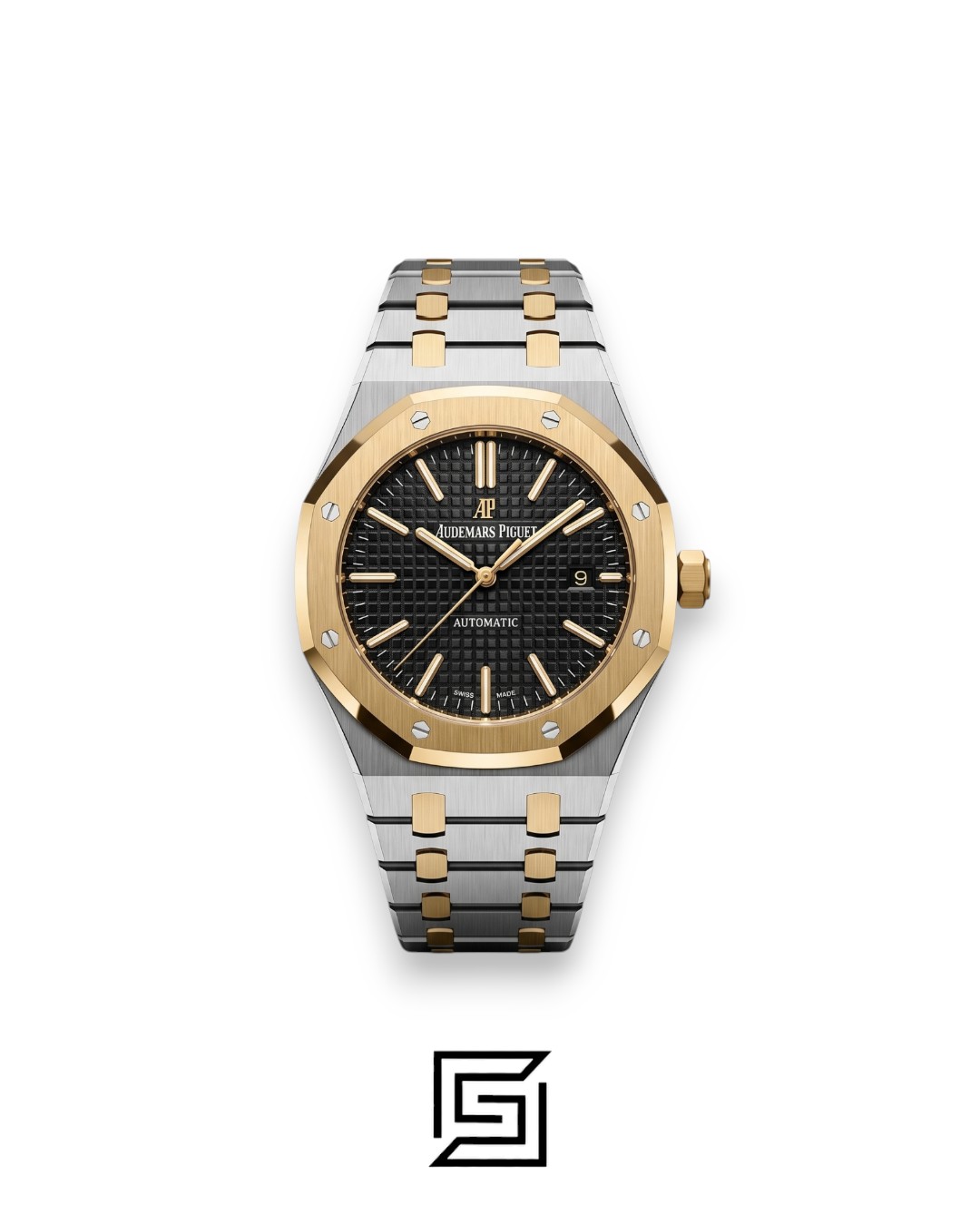⁦Royal Oak WF0851 Automatic Half Gold Stainless Steel 316 with Black Flat Tapisserie Dial⁩ - الصورة ⁦1⁩