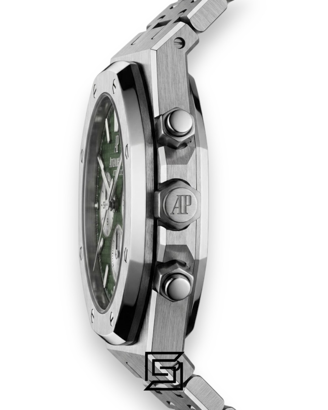 ⁦Royal Oak WF0851 Chronograph Green Tapisserie Silver Dial – Stainless Steel⁩ - الصورة ⁦3⁩