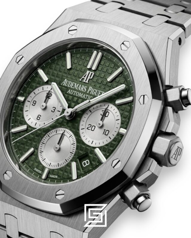 Royal Oak WF0851 Chronograph Green Tapisserie Silver Dial – Stainless Steel