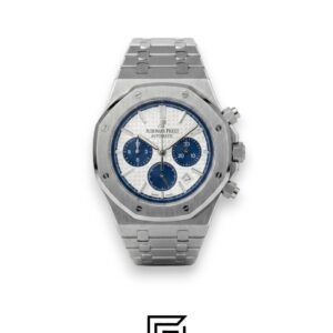 ⁦Royal Oak WF0851 Chronograph White Tapisserie Blue Dial – Stainless Steel⁩ - الصورة ⁦1⁩