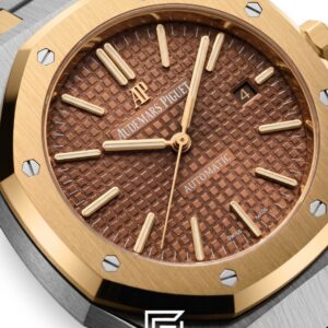 ⁦Royal Oak WF0851 Automatic Half Gold Stainless Steel 316 with Brown Flat Tapisserie Dial⁩ - الصورة ⁦2⁩