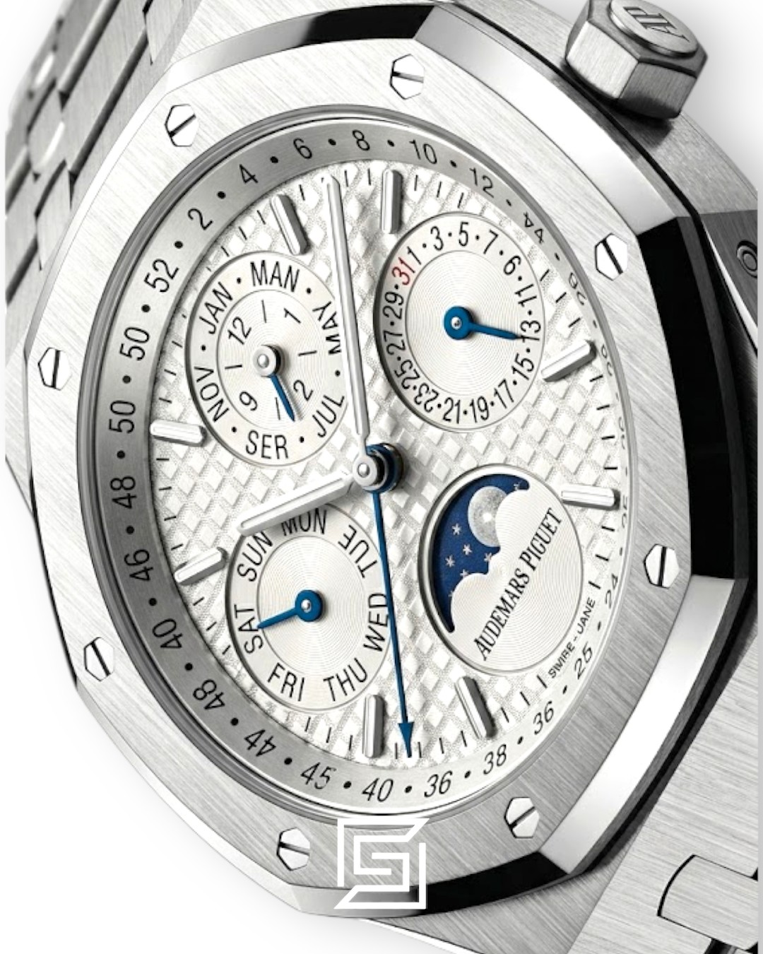 ⁦Royal Oak WF0851 Automatic Stainless Steel 316 Perpetual Calendar White Dial⁩ - الصورة ⁦2⁩