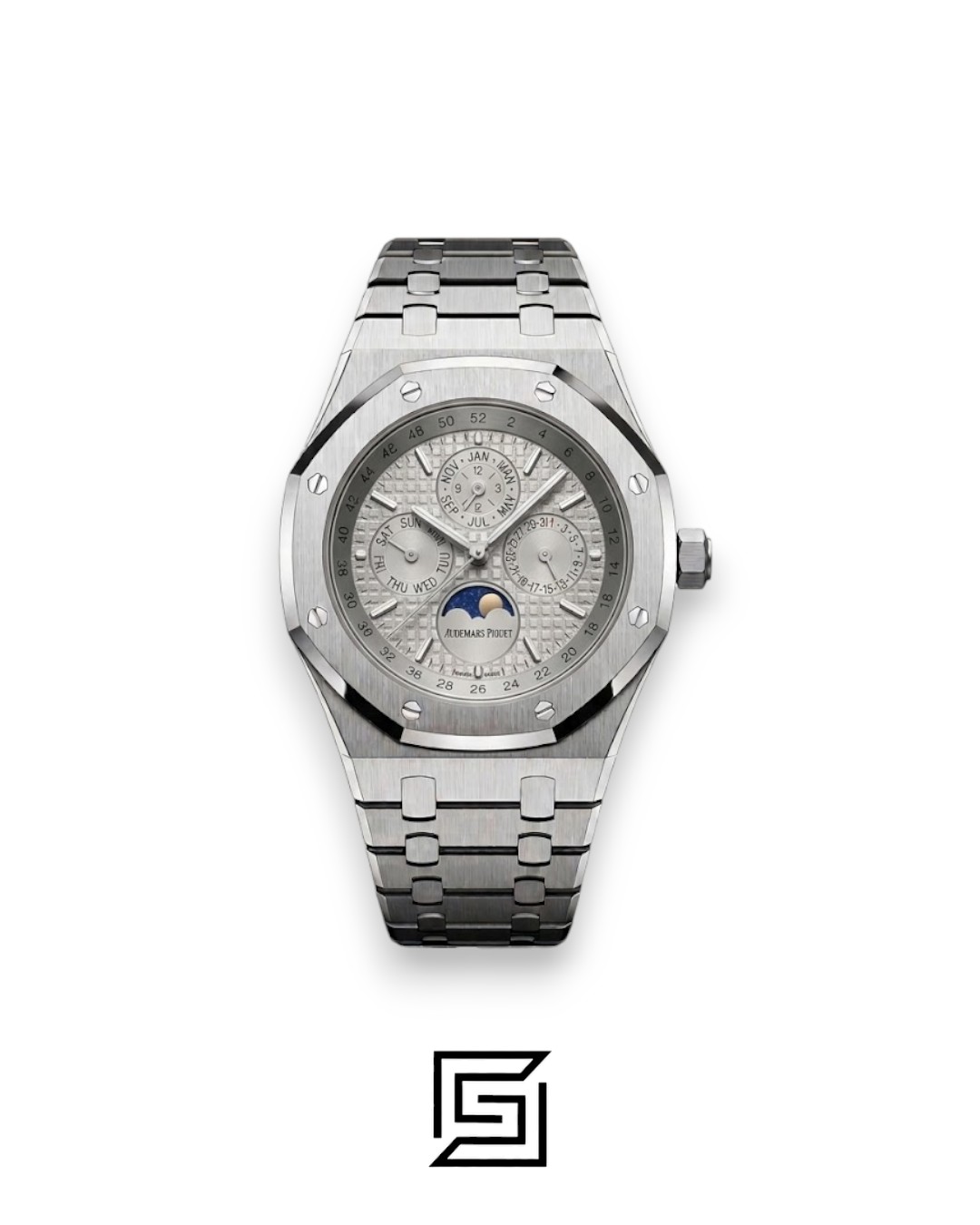 ⁦Royal Oak WF0851 Automatic Stainless Steel 316 Perpetual Calendar Grey Dial⁩ - الصورة ⁦1⁩