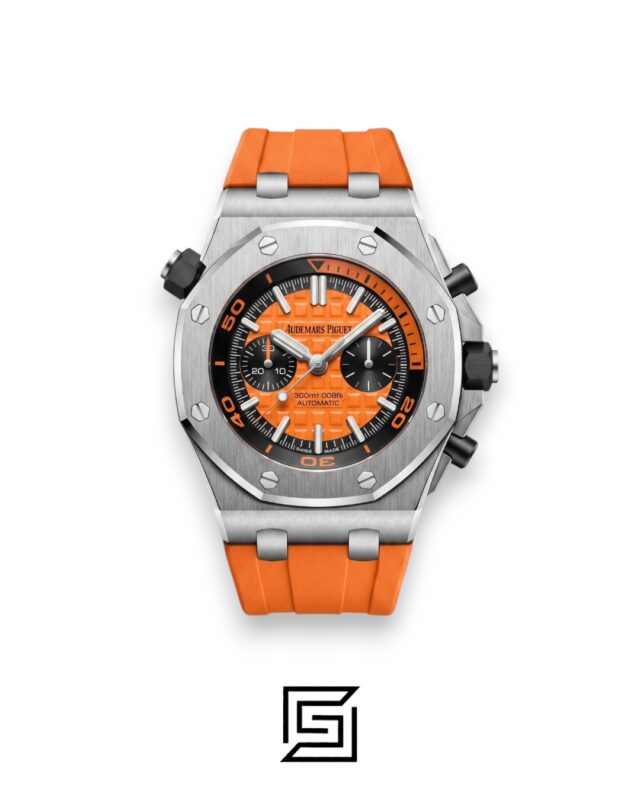 Royal Oak OffShore WF0851 Quartz 2 Counters Rubber Orange