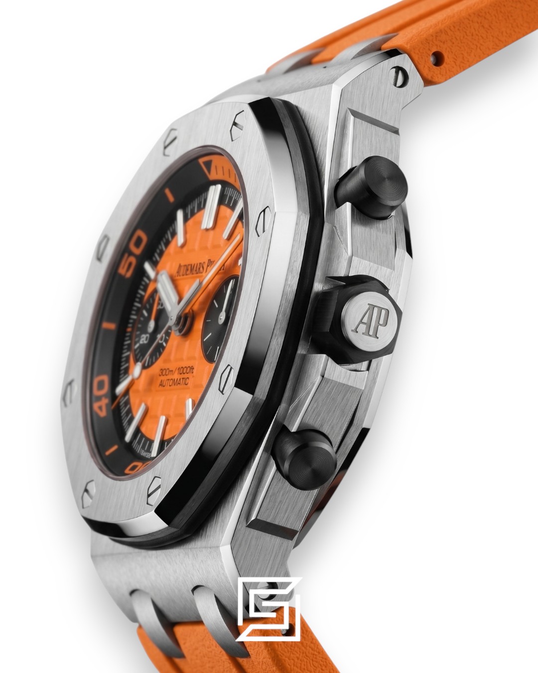 ⁦Royal Oak OffShore WF0851 Quartz 2 Counters Rubber Orange⁩ - الصورة ⁦3⁩