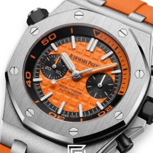 ⁦Royal Oak OffShore WF0851 Quartz 2 Counters Rubber Orange⁩ - الصورة ⁦2⁩