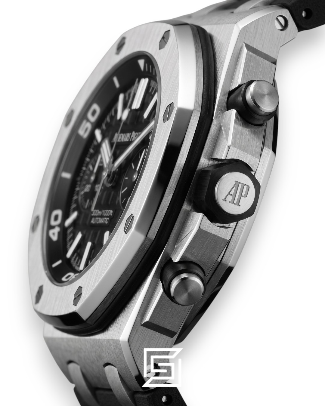 ⁦Royal Oak OffShore WF0851 Quartz 2 Counters Rubber Black⁩ - الصورة ⁦3⁩